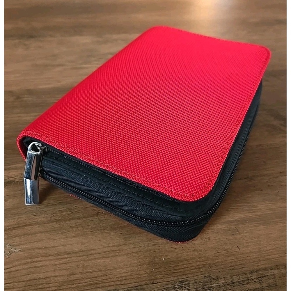 Mundi 2004-6 Daily Planner/ID Slots/Address Book/Month At Glance Red Fabric Zip